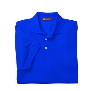 Harriton Men's Easy Blend Polo - Dark/All Blue, True Royal