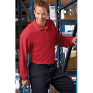 Harriton Easy Blend Long-Sleeve Polo - Dark/All 