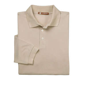 Harriton Easy Blend Long-Sleeve Polo - Dark/All Stone