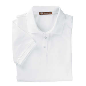 Harriton Women's Easy Blend Polo - Dark/All White