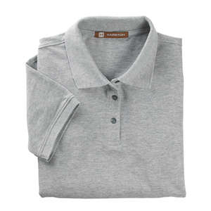 Harriton Women's Easy Blend Polo - Dark/All Gray, Heather