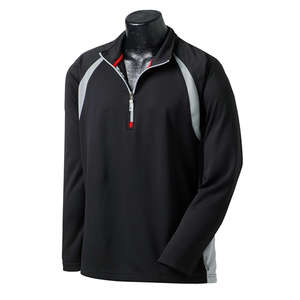 Alo Men's Long-Sleeve Half-Zip Pullover - Dark/All Black/Gray/Red