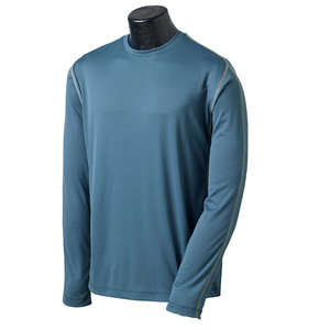 Alo Men's Long-Sleeve Edge T-Shirt - Dark/All Blue, Steel/Gray
