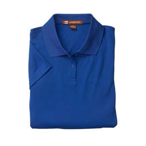 Harriton Women's Polytech Polo - Dark/All Blue, True Royal