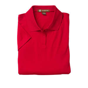 Harriton Women's Polytech Polo - Dark/All Red