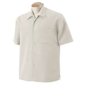Harriton Men's Barbados Textured Camp Shirt - Dark/All Cream