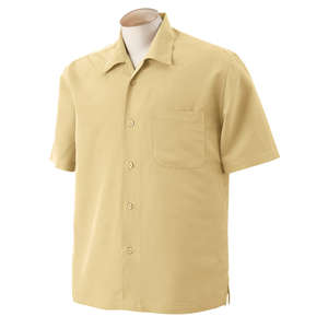 Harriton Men's Barbados Textured Camp Shirt - Dark/All Pineapple