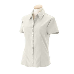 Harriton Women's Barbados Textured Camp Shirt - Dark/All Cream