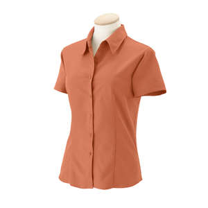 Harriton Women's Barbados Textured Camp Shirt - Dark/All Nectarine