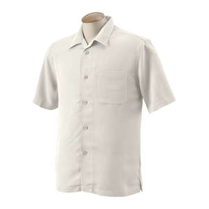 Harriton Men's Bahama Cord Camp Shirt - Dark/All Cream