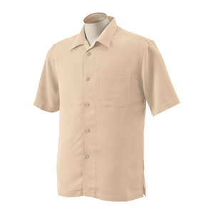 Harriton Men's Bahama Cord Camp Shirt - Dark/All Sand