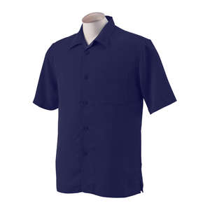 Harriton Men's Bahama Cord Camp Shirt - Dark/All Blue, Navy