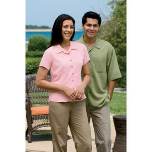 Harriton Women's Bahama Cord Camp Shirt - Dark/All 