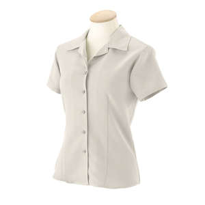 Harriton Women's Bahama Cord Camp Shirt - Dark/All Cream