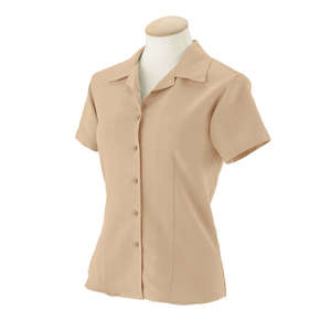 Harriton Women's Bahama Cord Camp Shirt - Dark/All Sand