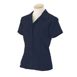Harriton Women's Bahama Cord Camp Shirt - Dark/All Blue, Navy