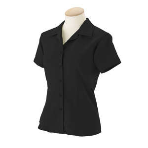 Harriton Women's Bahama Cord Camp Shirt - Dark/All Black