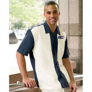 Custom Promotional Harriton Men's Two-Tone Bahama Cord Camp Shirt - Dark/All