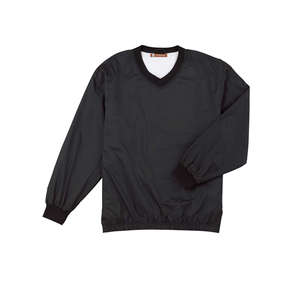 Harriton Athletic V-Neck Pullover Jacket - Dark/All Black