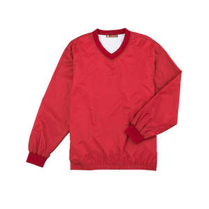 Harriton Athletic V-Neck Pullover Jacket - Dark/All Red