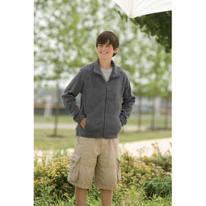 Harriton Youth Full-Zip Fleece - Dark/All 