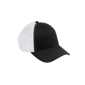 Big Accessories Old School Baseball Cap with Technical Mesh - Dark/All Black/White