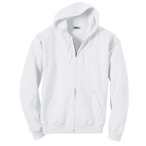 Hanes 7.8 oz. 50/50 ComfortBlend Full-Zip Hoodie - White/Neutral White
