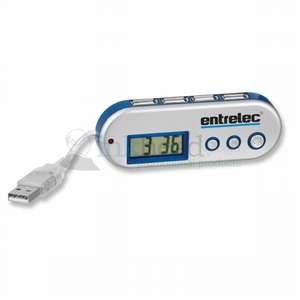 4-Port USB Hub / Clock - Silver 