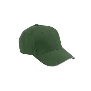 Adams 6-Panel Moisture Management Sandwich Cap - Dark/All Green, Forest/Khaki