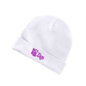 Custom Promotional Rabbit Skins Infant Baby Rib Cap - White/Neutral