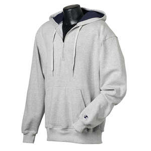 Champion Cotton Max Quarter-Zip Hoodie - Dark/All Gray, Oxford