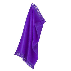 Anvil Fringed Spirit Towel - White Purple