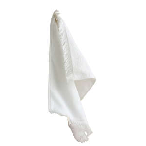 Custom Promotional Anvil Fringed Hand Towel - White/Neutral
