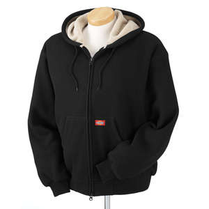 Dickies Bonded Waffle-Knit Hooded Jacket - Dark/All Black