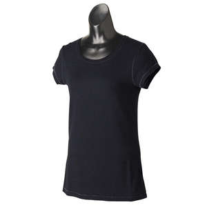 Alo Women's Short-Sleeve Bamboo T-Shirt - Dark/All Black/Gray, Slate