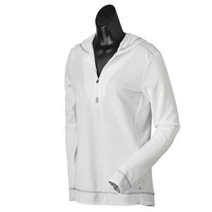Alo Women's Long-Sleeve Half-Zip Pullover - Dark/All White/Gray