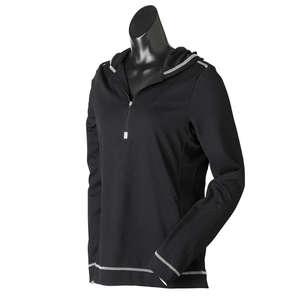 Alo Women's Long-Sleeve Half-Zip Pullover - Dark/All Black/White