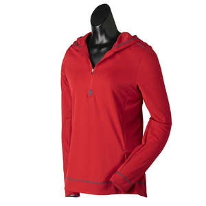 Alo Women's Long-Sleeve Half-Zip Pullover - Dark/All Red/Gray, Slate