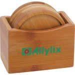 Logo Lifestyle Gifts - Bamboo Coaster Set