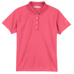 Nike Golf Ladies Tech Basic Dri-Fit Sport Shirt - Dark/All Pink, Flamingo