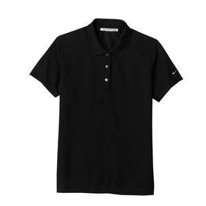Nike Golf Ladies Dri-Fit Pique II Sport Shirt - Dark/All Black