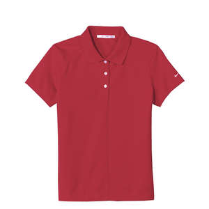 Nike Golf Ladies Dri-Fit Pique II Sport Shirt - Dark/All Red, Sport