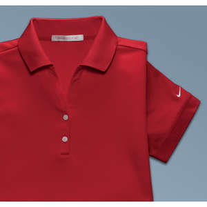 Nike Golf Ladies Dri-Fit Classic Sport Shirt - Dark/All Red, Varsity