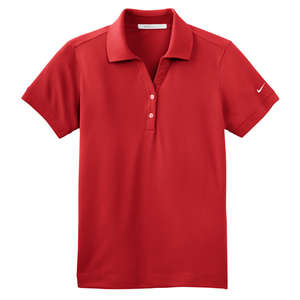 Nike Golf Ladies Dri-Fit Classic Sport Shirt - Dark/All Red, Varsity