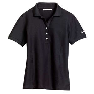 Nike Golf Ladies Pique Knit Sport Shirt - Dark/All Black