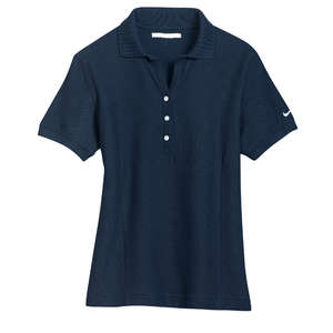 Nike Golf Ladies Pique Knit Sport Shirt - Dark/All Blue, Navy
