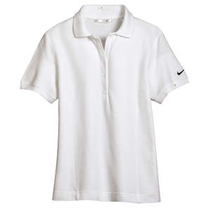 Nike Golf Ladies Pique Knit Sport Shirt - Dark/All White