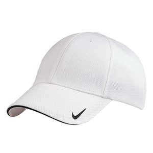 Nike Golf Dri-Fit Mesh Swoosh Flex Sandwich Cap - Dark/All White