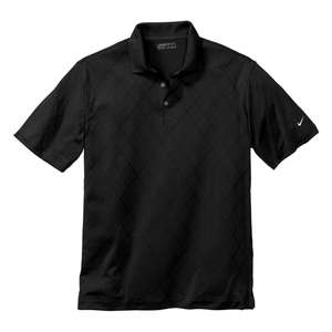 Nike Golf Dri-Fit Cross-Over Texture Sport Shirt - Dark/All Black