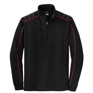 Nike Golf Dri-Fit Half-Zip Cover-Up - Dark/All Black/Red, Varsity